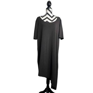 Bryn Walker Sz XL Earthy Stretch Lagenlook Cotton Bamboo Asymmetrical Maxi Dress